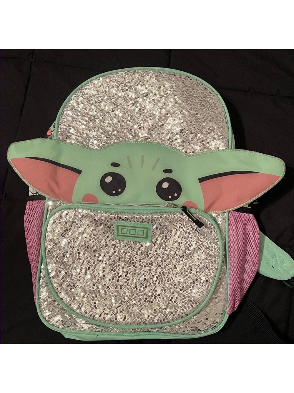 Sequin Baby Yoda Kids Backpack. NWOTs